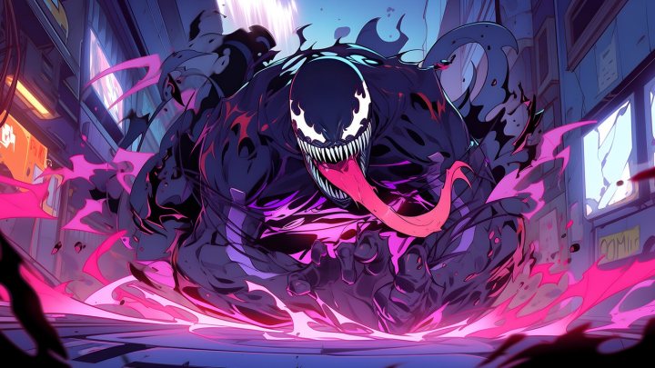 scary venom city desktop wallpaper preview