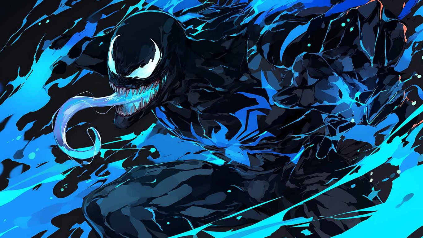 venom electric blue force desktop wallpaper preview